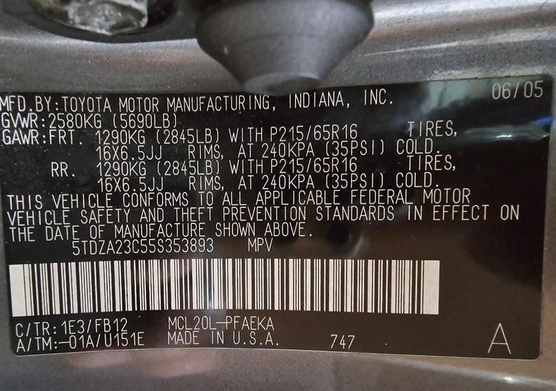 Seat Belt Front Bucket Driver Retractor Fits 05 SIENNA 574564