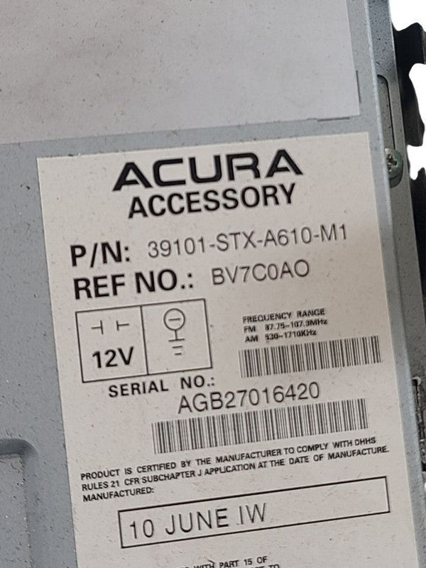 Audio Equipment Radio Receiver Advance VIN 6 8th Digit Fits 10-13 MDX 