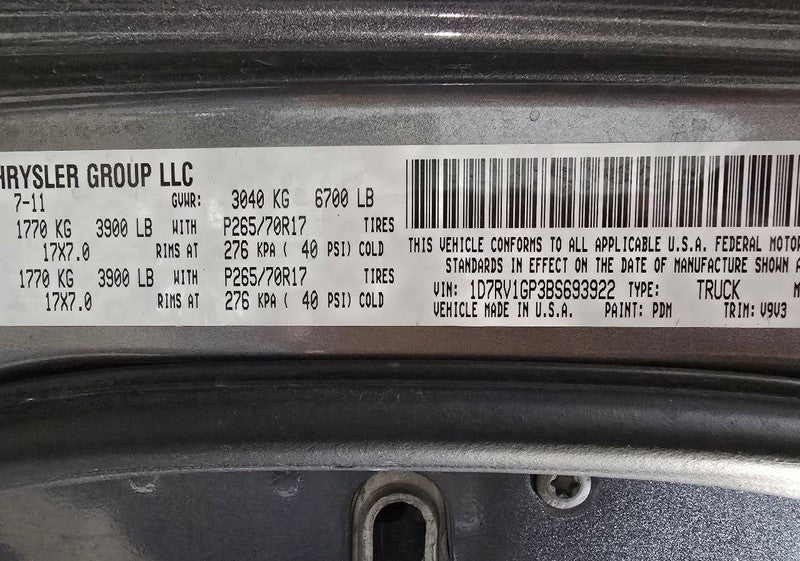 RAM1500   2011 Seat Belt Rear 619965