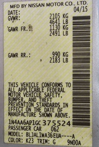 Chassis ECM Driver Assist Right Hand Trunk Fits 16-17 MAXIMA 600073 28