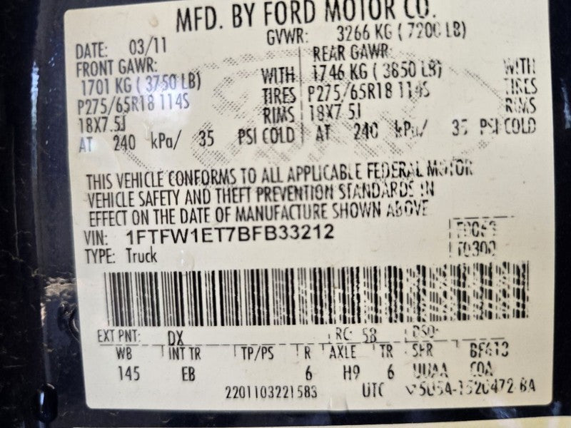 Seat Belt Front Bench 40/20/40 Passenger Fits 09-14 FORD F150 PICKUP 6