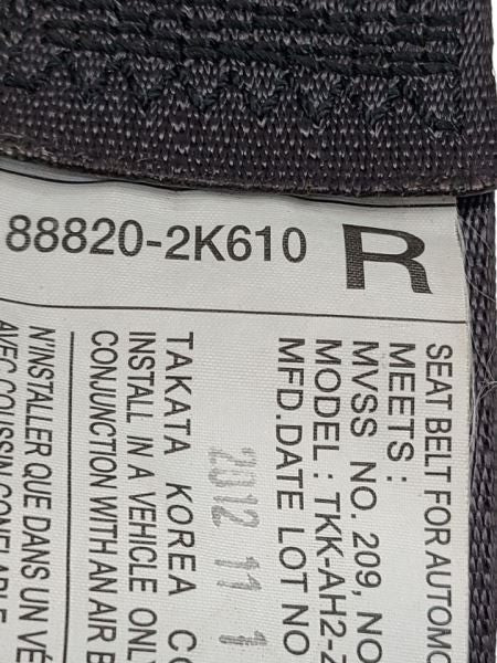 Seat Belt Front Bucket Seat Passenger Retractor Fits 12-13 SOUL 600361