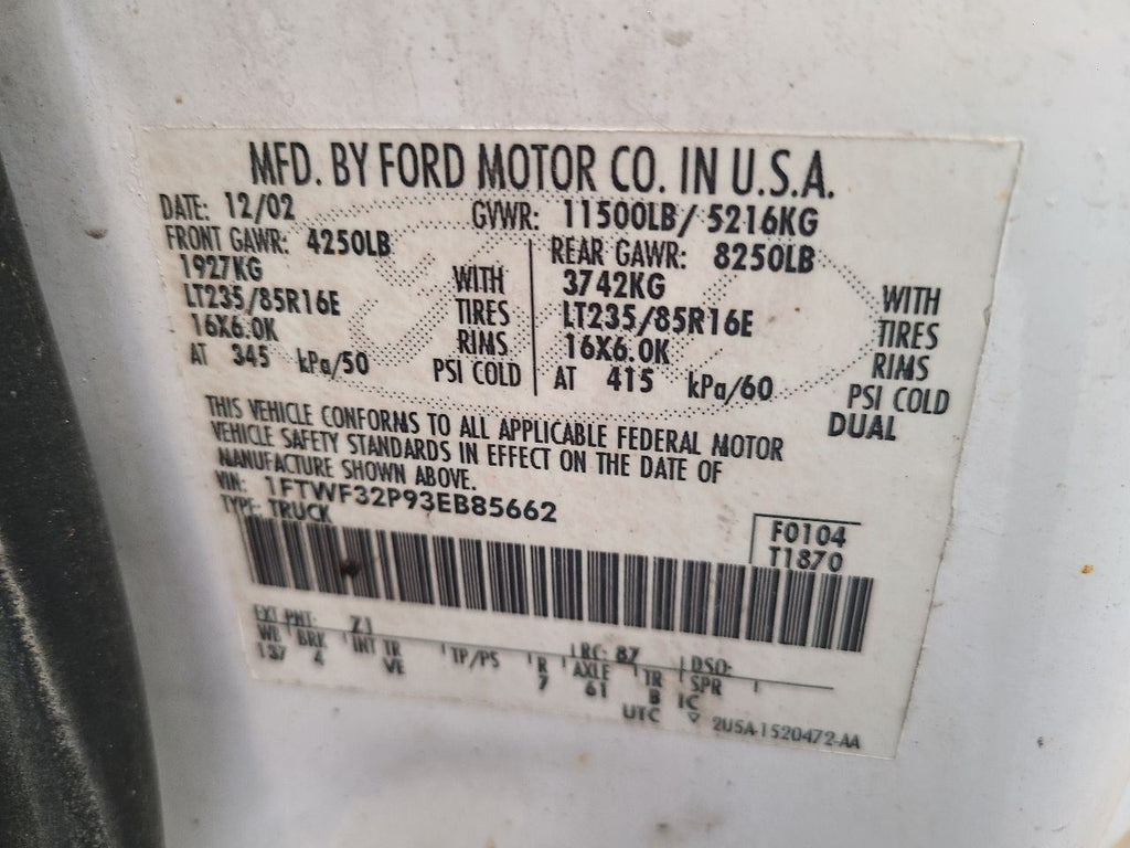 Rear Leaf Spring Main DRW Spring ID Fits 02-04 FORD F350SD PICKUP 6760