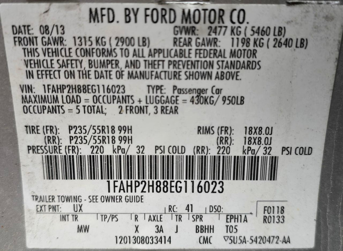 Passenger Front Seat Bucket Cloth Electric Fits 13-16 TAURUS 628042