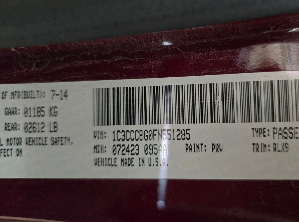 200       2015 Seat Belt Rear 644783